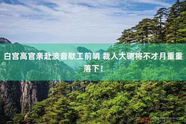 白宫高官亲赴波音歇工前哨 裁人大铡将不才月重重落下！