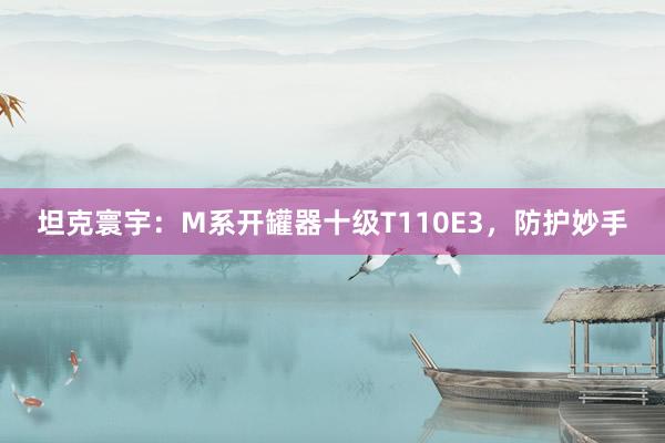 坦克寰宇：M系开罐器十级T110E3，防护妙手