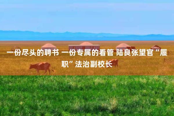 一份尽头的聘书 一份专属的看管 陆良张望官“履职”法治副校长